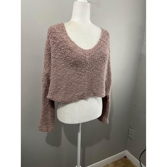 Free People Popcorn Sweater Cropped Oversized Size XS - Picture 3 of 8